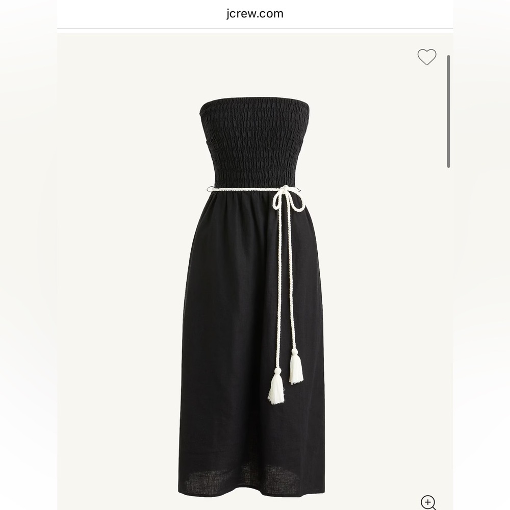 NWT J. Crew WHITE Smocked Linen Dress